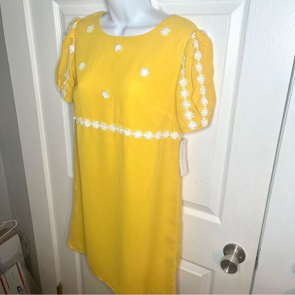 Modcloth Yellow How Sweet It Is Mini Shift Dress Sunny Bright 8 70s Retro NWT - Picture 9 of 13